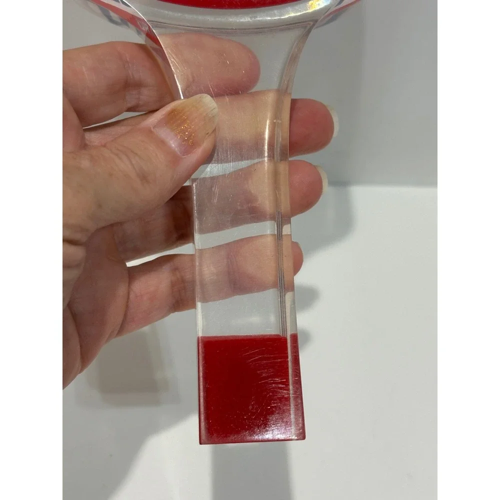 Budweiser Light Beer Tap Handle Unisex Clear Red Draught Acrylic Vintage Bar